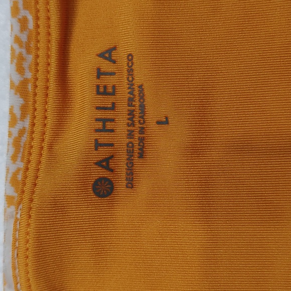 Athleta Clean Golden Orange & White Cheetah Print Swim Bottom Size Large - Picture 4 of 6